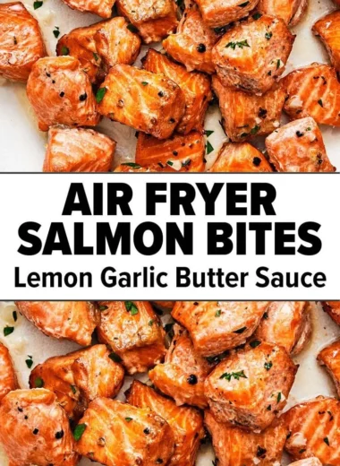 Crispy air fryer salmon bites served with dipping sauce