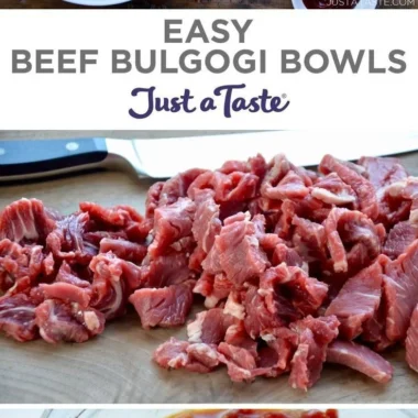 Delicious easy beef bulgogi bowls with marinated beef and fresh vegetables