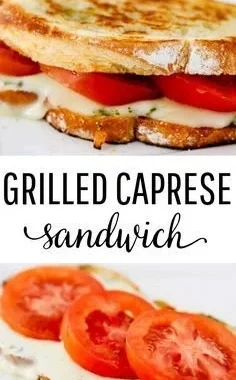 Delicious Grilled Caprese Sandwich with mozzarella, tomatoes, and basil