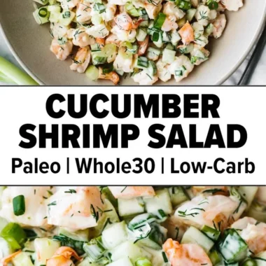 Healthy cucumber shrimp salad with fresh ingredients and vibrant colors