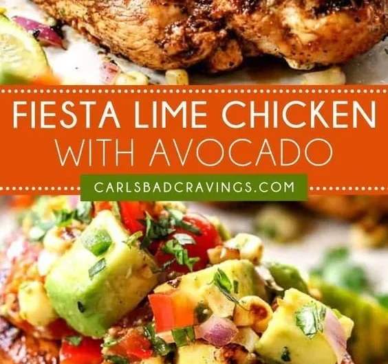 Lime chicken dish garnished with fresh herbs, perfect for parties