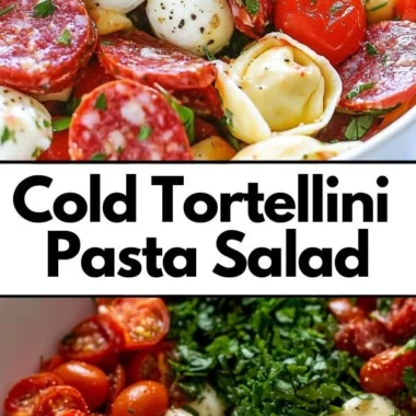 Tortellini Salad with roasted red peppers and parmesan cheese
