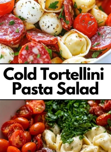 Tortellini Salad with roasted red peppers and parmesan cheese