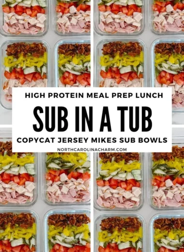 A colorful sub bowl inspired by Jersey Mike's Sub In A Tub recipe.
