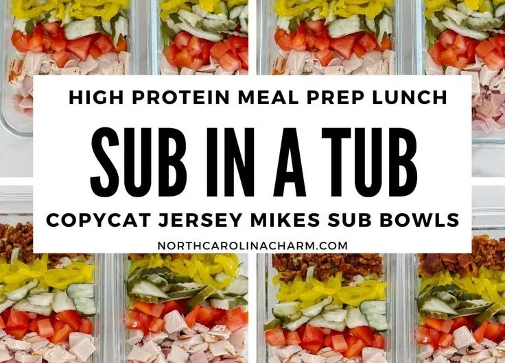 A colorful sub bowl inspired by Jersey Mike's Sub In A Tub recipe.