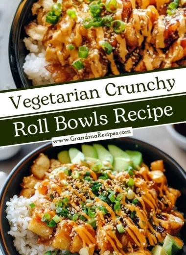 Delicious Vegetarian Crunchy Roll Bowls featuring fresh vegetables and savory ingredients