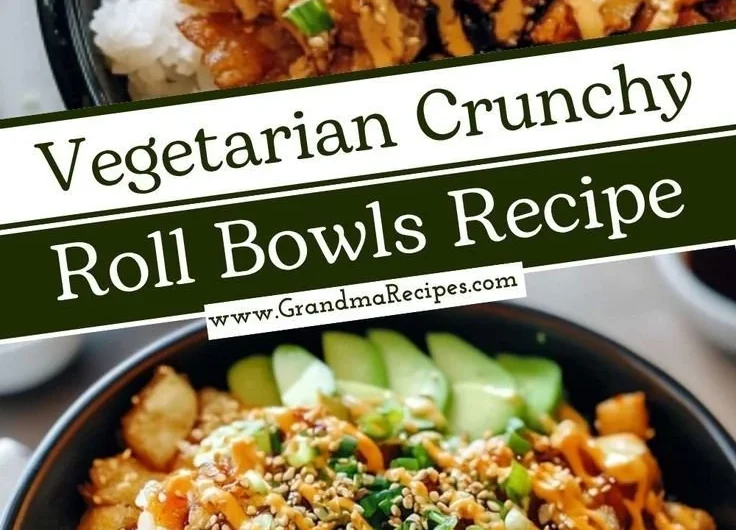 Delicious Vegetarian Crunchy Roll Bowls featuring fresh vegetables and savory ingredients