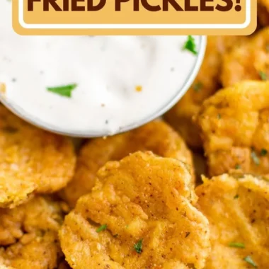 Crispy air fryer fried pickles served with dipping sauce