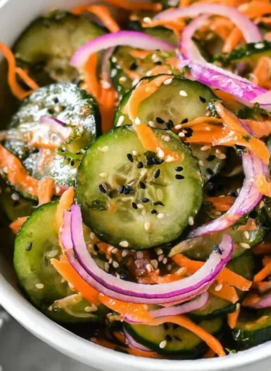 Delicious Asian Cucumber Salad, Paleo, Whole30, and Keto friendly dish