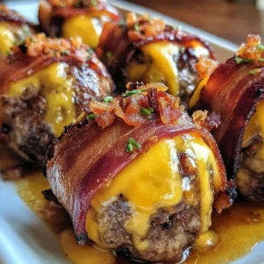 Delicious bacon cheeseburger bombs ready to be served