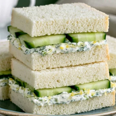 Fresh cucumber sandwich made with cream cheese on whole grain bread