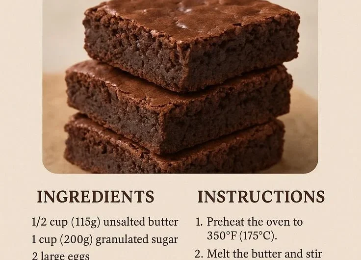 Decadent homemade brownies topped with chocolate chips on a wooden surface
