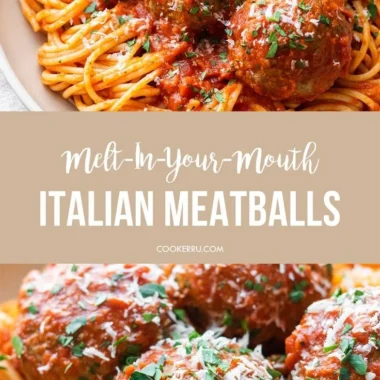 Delicious Italian meatballs served with marinara sauce and spaghetti