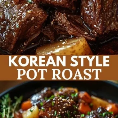 Delicious Korean style pot roast served with vegetables and sauce