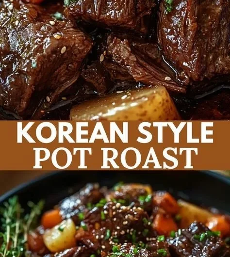 Delicious Korean style pot roast served with vegetables and sauce