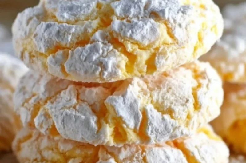 Lemon Cool Whip Cookies displayed on a plate