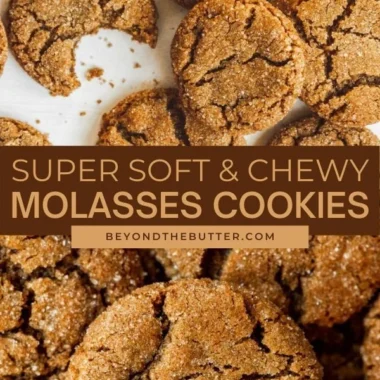 Baked old fashioned soft molasses sugar cookies on a cooling rack