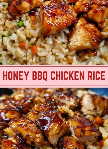 One-Pan Honey BBQ Chicken Rice meal with colorful vegetables and aromatic spices.
