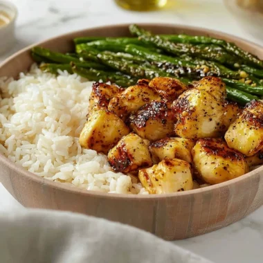 Delicious honey mustard chicken bowls with fresh vegetables and grains