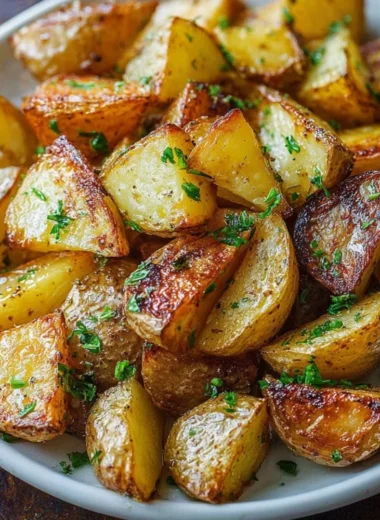 Perfectly roasted potatoes with crispy skin and fluffy interior