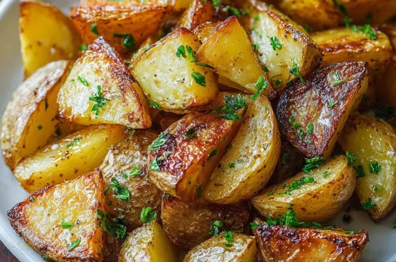 Perfectly roasted potatoes with crispy skin and fluffy interior