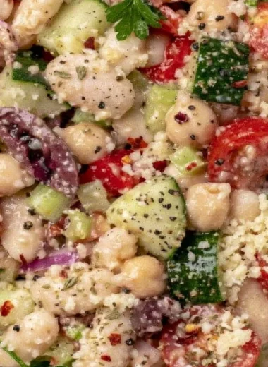 Cozy Italian White Bean Salad with fresh ingredients and vibrant colors