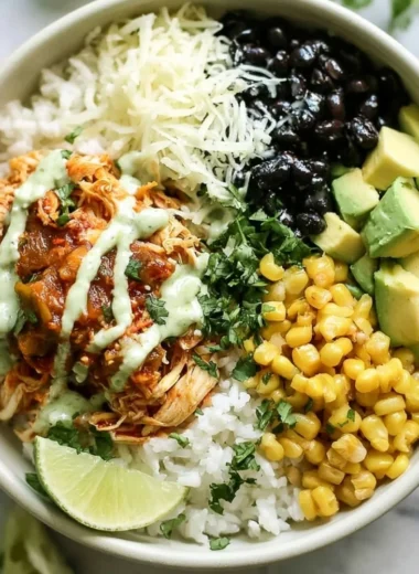 Cozy Mexican-Inspired Slow Cooker Chicken Bowl served in a dish