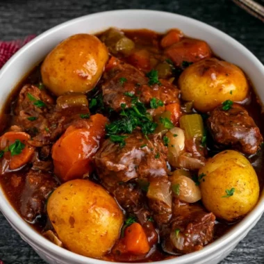 Delicious Crock Pot beef stew with tender meat and colorful vegetables