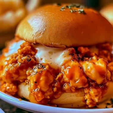 Plate of delicious Cajun Chicken Sloppy Joes topped with fresh herbs