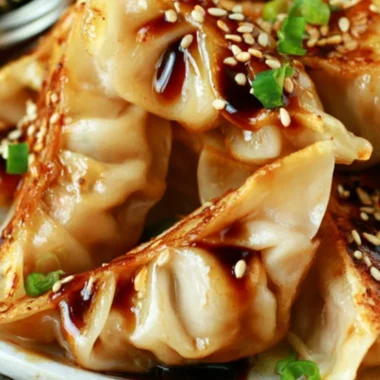 Delicious easy chicken potstickers served with dipping sauce