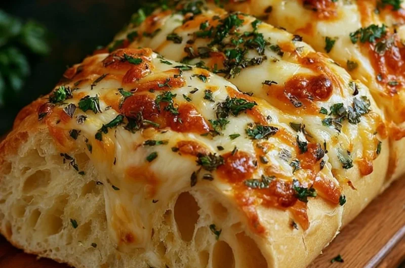 Homemade Italian herb and cheese bread with herbs and spices