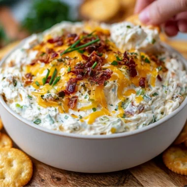 Delicious Million Dollar Crack Dip served in a bowl with chips