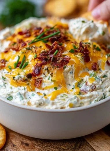 Delicious Million Dollar Crack Dip served in a bowl with chips