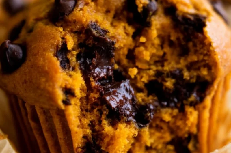 Homemade pumpkin muffins fresh out of the oven