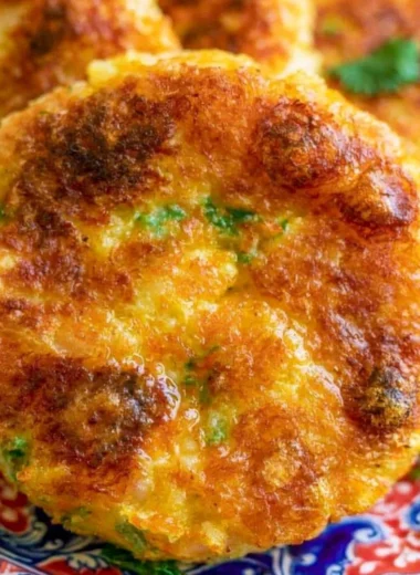 Crispy and golden Potato Cutlet served with chutney.