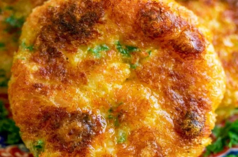 Crispy and golden Potato Cutlet served with chutney.
