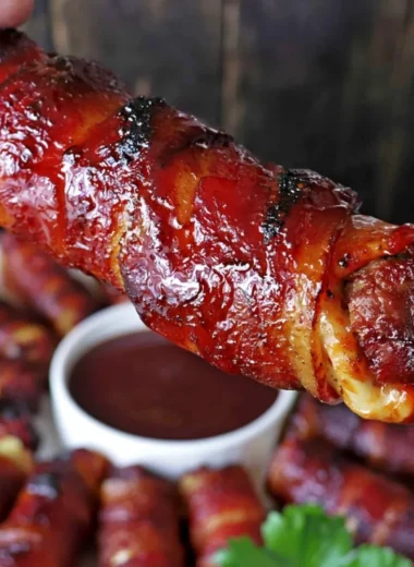 Delicious smoked shotgun shells on a platter, perfect for grilling enthusiasts.