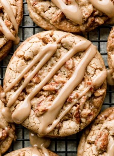 Delicious maple brown sugar cookies on a plate, showcasing their soft texture.