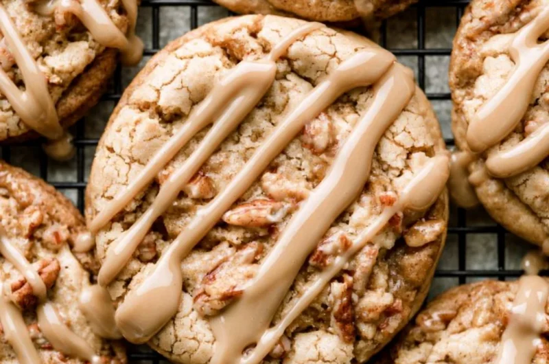 Delicious maple brown sugar cookies on a plate, showcasing their soft texture.