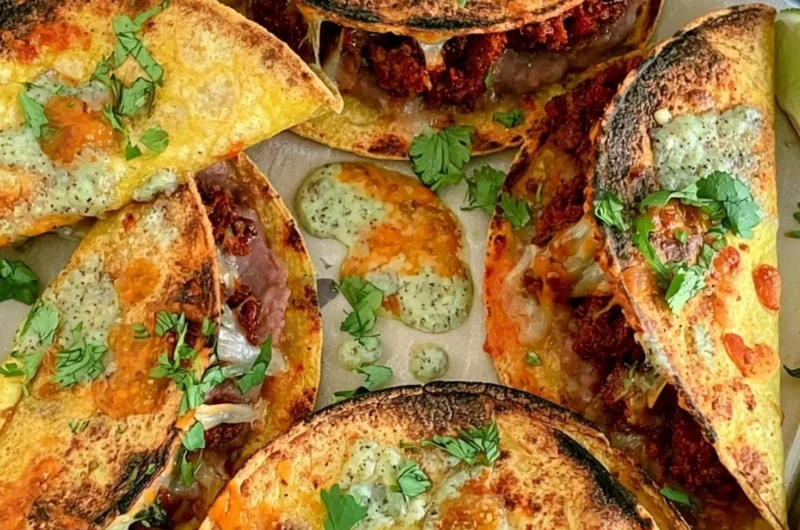 Delicious oven baked tacos ready to serve, crispy and packed with flavor.